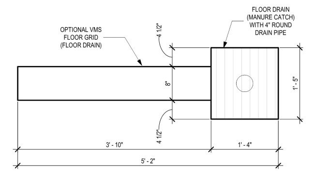 Figure 3. Plan view showing floor drains under VMS