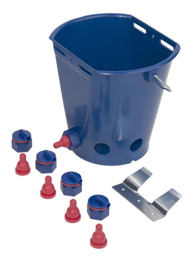 Cubo con tetinas para corderos y cabritos