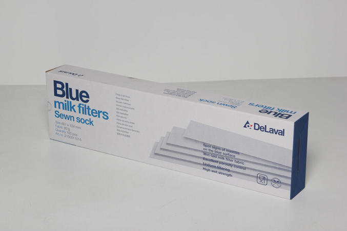 DeLaval mjölkfilter, sydda, 80 g, blå