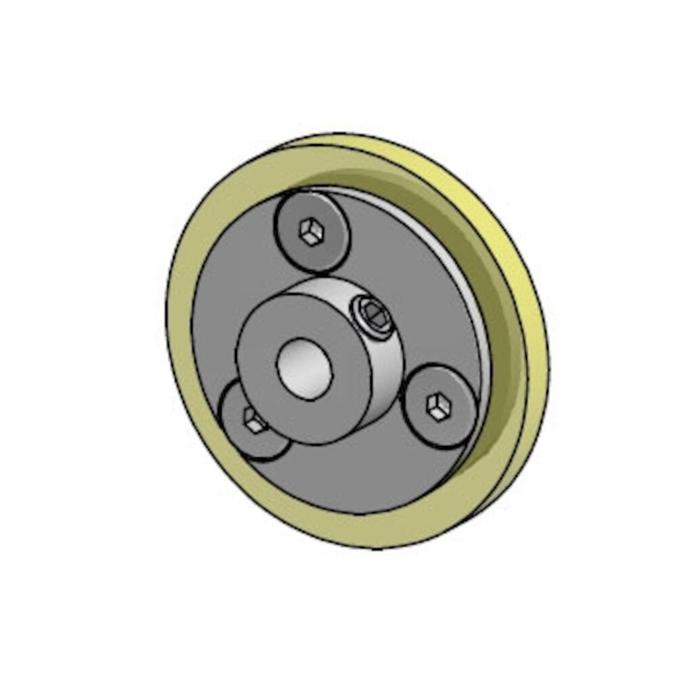 Pulshjul Ø40.  med gummi skiva