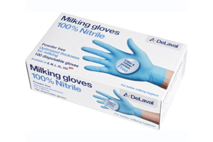 DeLaval powder free nitrile milking gloves