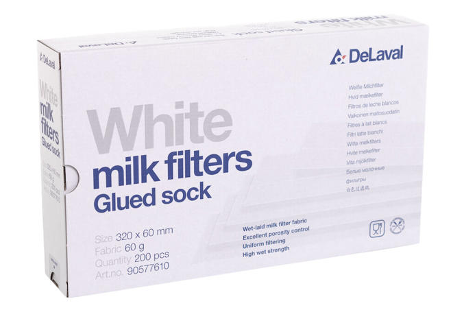 DeLaval mjölkfilter, limmade, 60 g, vit