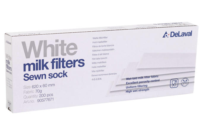 White milk filter, sewn edges, 70g 