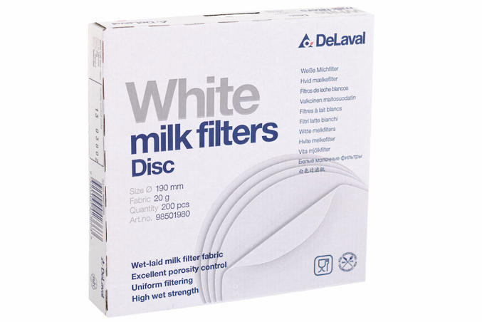 Milk filter discs, white
